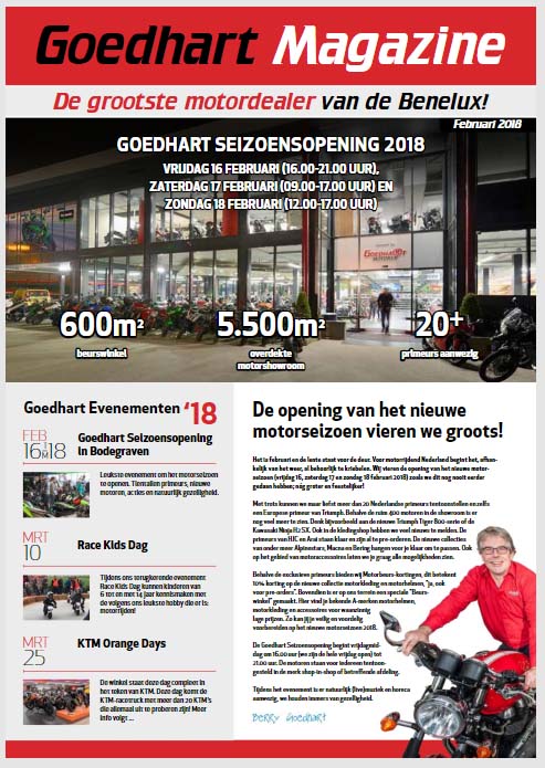 16, 17 & 18 febr Spectaculaire seizoensopening Goedhart Motoren