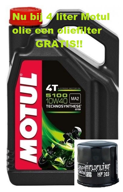Bij 4 liter Motul motorolie een oliefilter gratis!