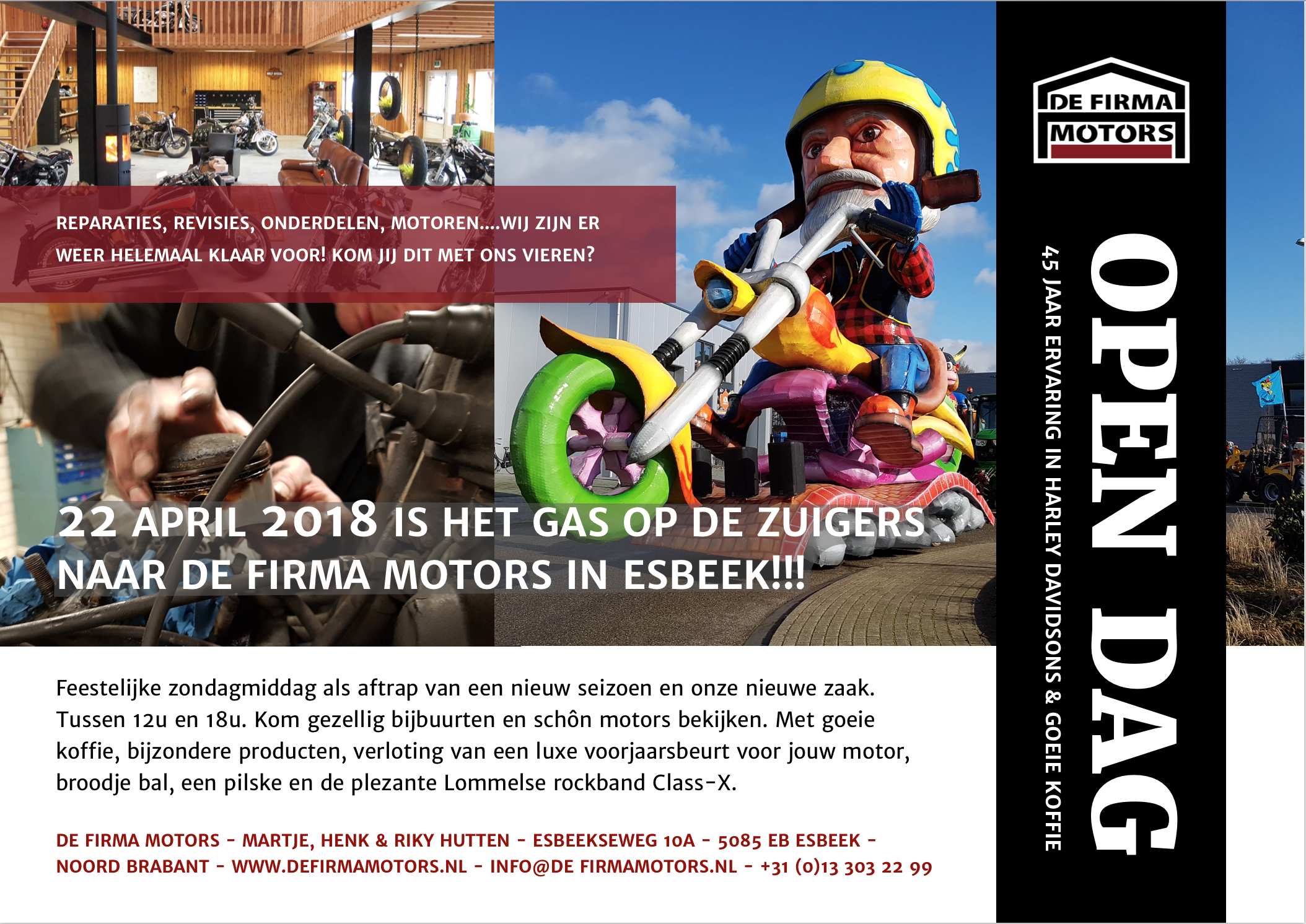 Gas op de zuigers, naar De Firma Motors in Esbeek.