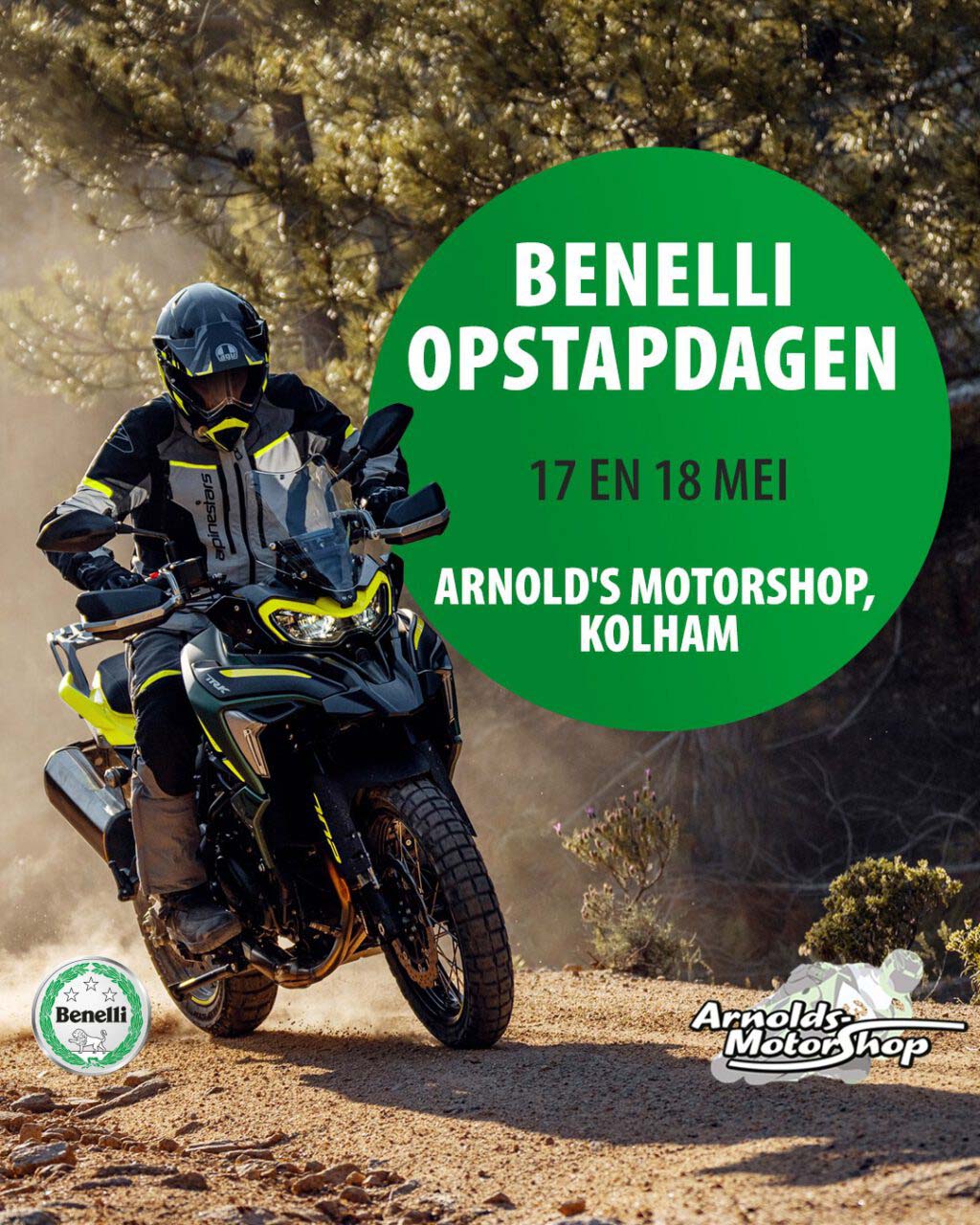 17 en 18 mei Benelli opstapdagen bij Arnolds Motorshop