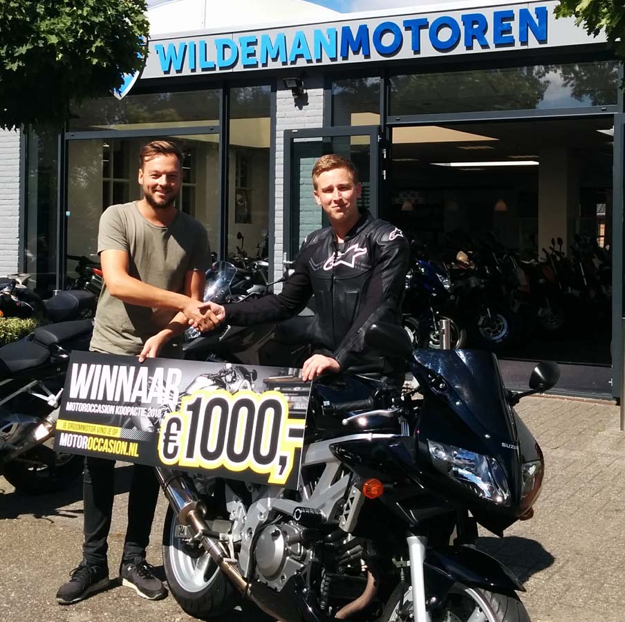 Prijswinnaar koopt bij Wildeman Motoren