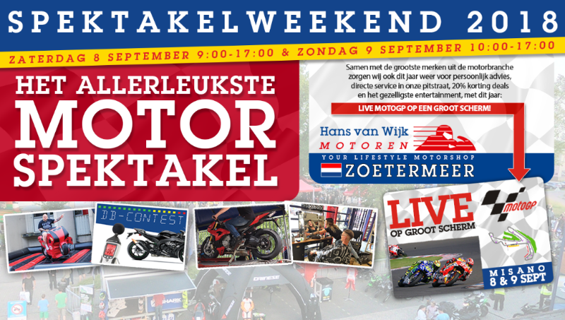 Spektakelweekend 8 & 9 sept bij Hans van Wijk Motoren