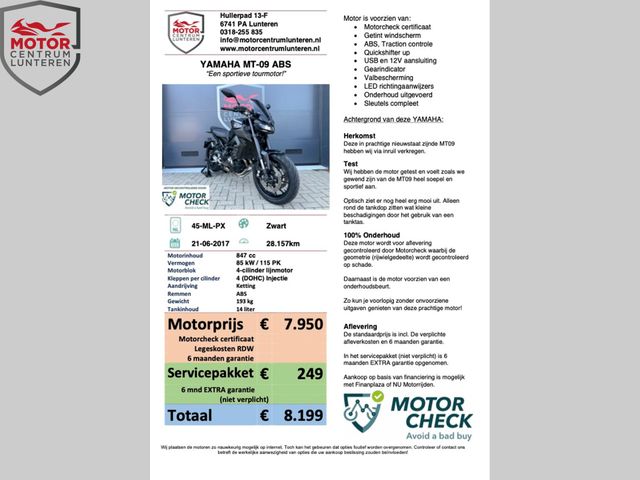 yamaha - mt-09-abs