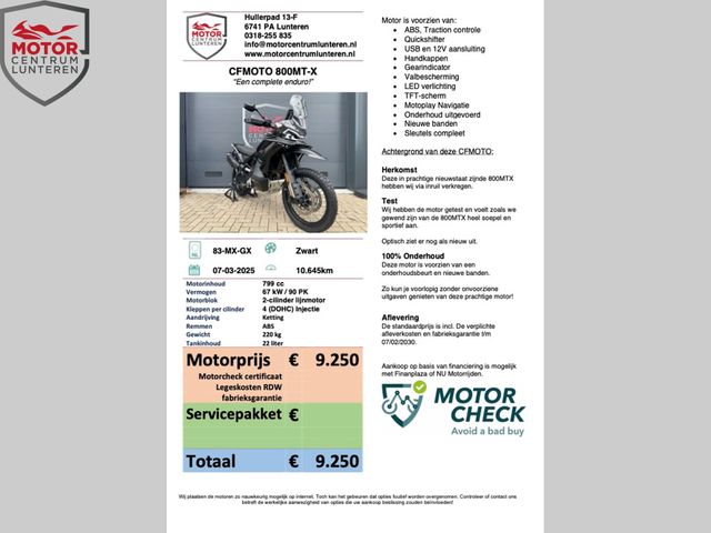 cfmoto - 800-mt-x