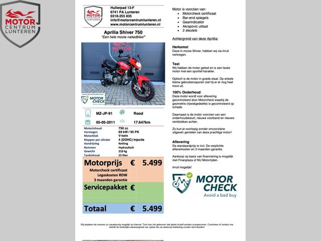 aprilia - shiver-750