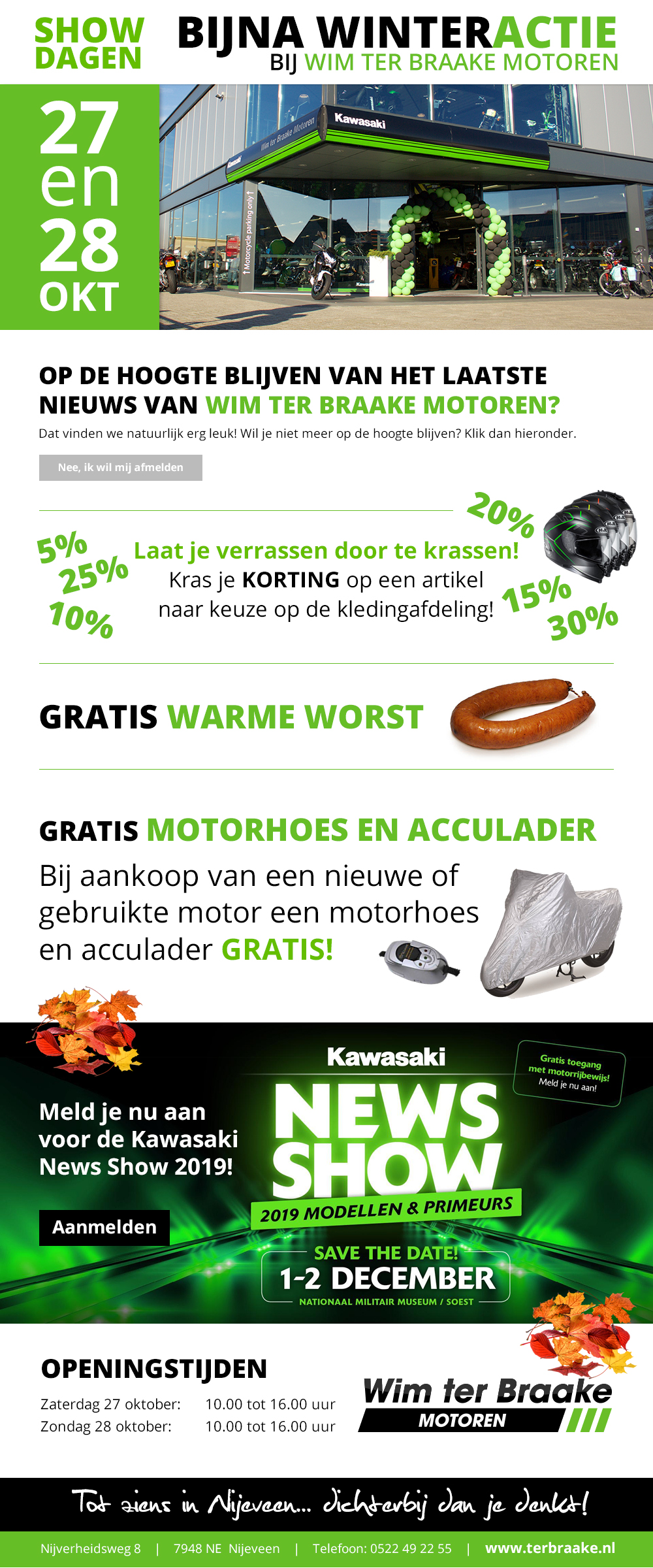 Warme Worst - Korting Krassen - Gratis accu lader en Motorhoes bij aankoop nieuw of gebruikte motor