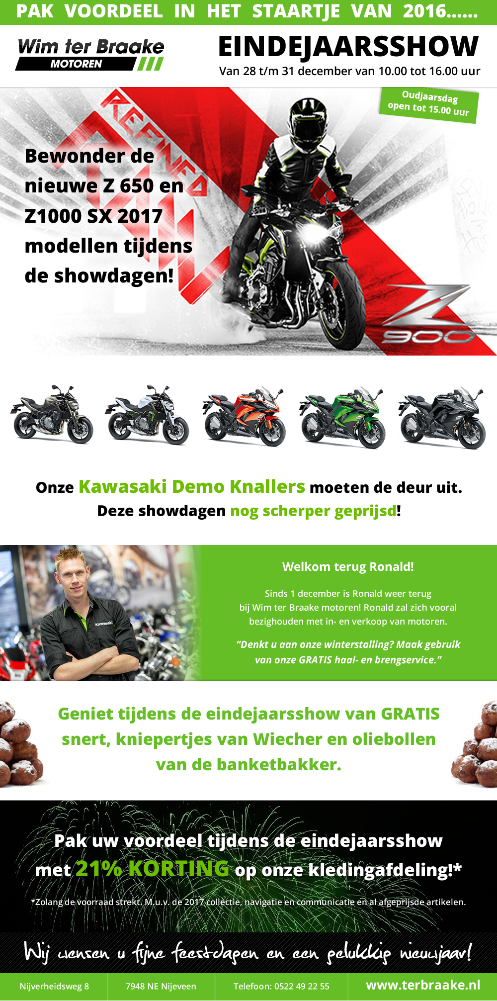 28 tm 31 dec Eindejaarsshow bij Wim ter Braake Motoren