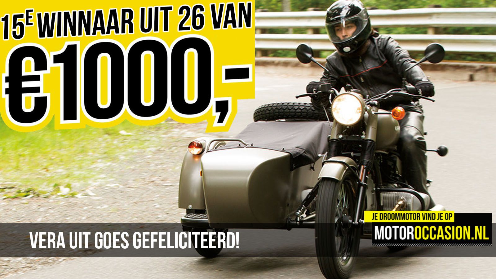 De 15e prijswinnaar uit 26 zoekt een zijspan