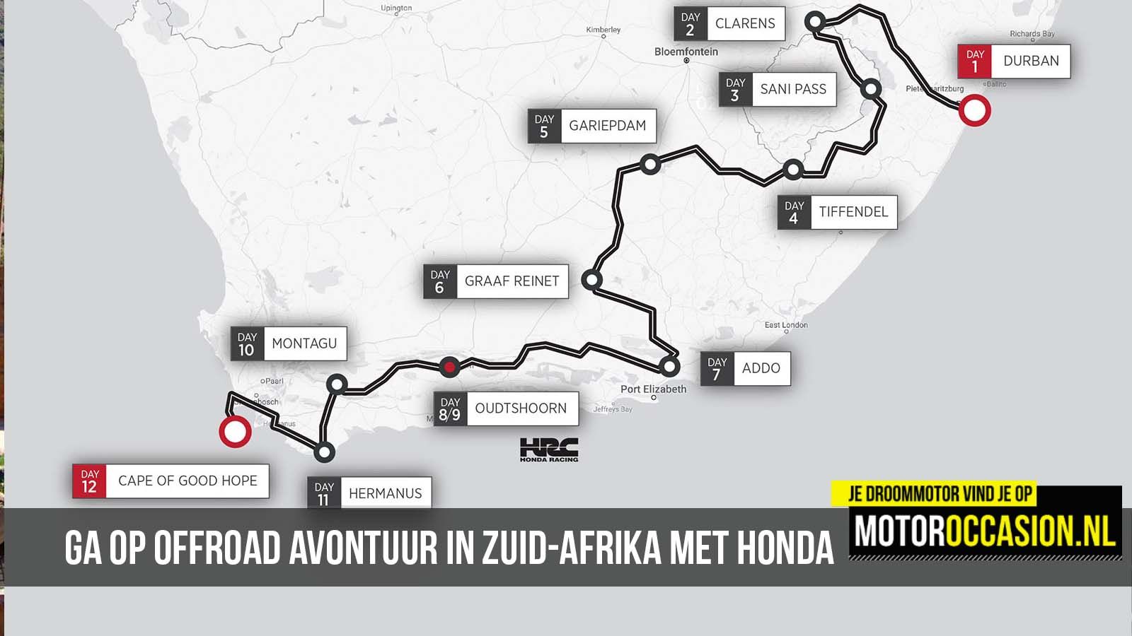 Ga op offroad avontuur in Zuid-Afrika met Honda